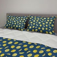 thumbnail image 2 of Lemons Comforter & Sham Bedding Set, Sliced Citrus Hand Drawn Graphic on Simplistic Background, 3 pcs Duvet Set Microfiber Filling Quilt, 5 Sizes, Sky Blue Yellow, by Ambesonne, 2 of 4