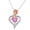 Pink, variant on Mother's Day Gifts for Women, Rose Flower Necklace Sterling Silver Heart Birthstone Necklaces, Jewelry Gifts for Mother Wife Girlfriend
