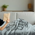 thumbnail image 3 of Modern Soft Flannel Fleece Throw Blanket, Work Hard Stay Humble Words Theme Inspirational Display, Cozy Plush for Indoor and Outdoor Use, 50" x 70", Blue Grey Charcoal Grey, by Ambesonne, 3 of 5