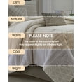 thumbnail image 4 of Lanco 100% Cotton Queen Size Comforter Set , 6 Piece , Beige Geometric Jacquard Bedding Set, 4 of 7