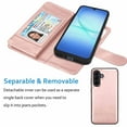 thumbnail image 5 of Wallet Case for Samsung Galaxy A17 5G 2025 Wallet Case ,[9 Card Slots] Luxury PU Leather Credit Holder Carrying Folio Flip [Detachable] Kickstand Magnetic Phone Cover & Lanyard [Pink], 5 of 6