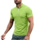 thumbnail image 2 of pstuiky camiseta de hombre, Camiseta deportiva de verano para hombre, de color liso, ajustada, con cremallera, de manga corta y cuello alto camisas casuales para hombre l, 2 of 5