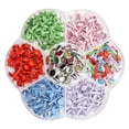 thumbnail image 2 of 1Box Lots Mini Fleurs Rondes en Cristal Tête Plate Attaches en Papier Métalliques D, 2 of 8
