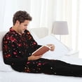 thumbnail image 6 of Susaid Colorful Sparkling Print Men's Long Sleeve Pajama Set, Two-Piece Button-Down Loungewear PJs Set, Comfortable Sleepwear for Relaxation-XX-Large, 6 of 7