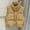 Khaki, variant on Woman Vest Puffer Vest Women Button Down Sleeveless Womens Vests Lightweight Winter Vests Womens Outdoor Vest