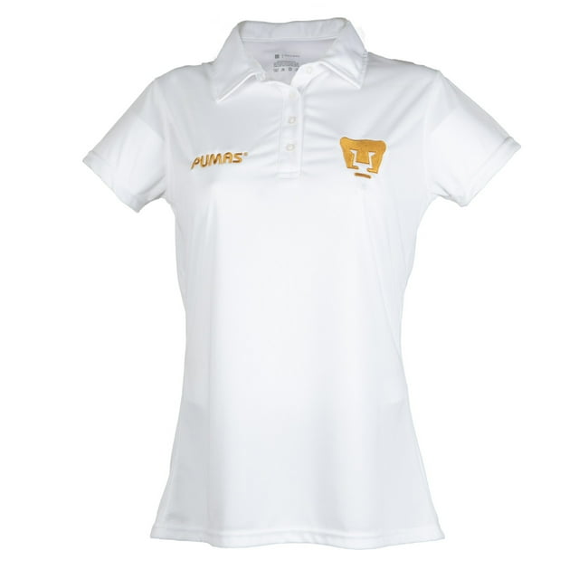 OLD SCHOOL SPORTS Pumas UNAM Playera Polo Silueta Sport Blanco Mujer OLD SCHOOL SPORTS Pumas de la UNAM Playera tipo polo manga corta