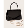 thumbnail image 6 of RUMANLAND Women's Glossy Patent Leather Top Handle Handbag, Vintage Evening Shoulder Purse for Party, Wedding and Daily Wear, 6 of 7