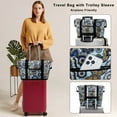 thumbnail image 3 of HAWEE Expandable Duffel Bag for Women with Trolley Sleeve Wet Pocket Water Repellent Weekender Travel Tote Large Capacity Carry On Overnight Luggage for Gym/ Trip/ Camping/ Beach, Geometric Flower, 3 of 7