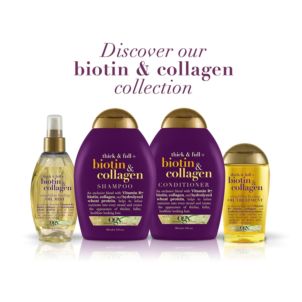Ogx Thick Full Biotin Collagen Shampoo 13 Fl Oz Walmart Com