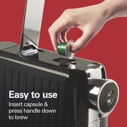Hamilton Beach Espresso Machine, Compatible with Nespresso Original Capsules, Black with Chrome Accents