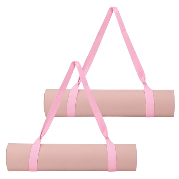 Uxcell Yoga Mat Straps for Carrying, Adjustable Exercise Mat Sling Holder Multi Purpose Mats Carrier - Fitting for (Women Pilates/Gym Workout), 2 Pcs & Light Pink