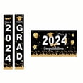 thumbnail image 2 of Veeogra Clearance,Wall Decor,Backdrop,3 2024 Graduation Party Decorations Graduation Porch Sign ClOf 2023 Grad Banner Graduation Hanging Porch Banner Door Sign For Grad Party Hom,Home Decor,Gold, 2 of 7