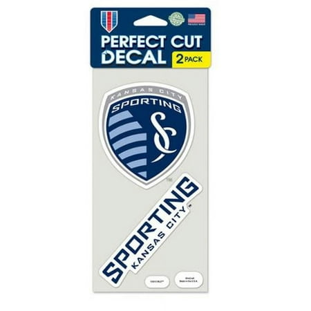 Sporting KC Official MLS 4 inch x 4 inch Each Die Cut Car Decal 2-Pack by WinCraft