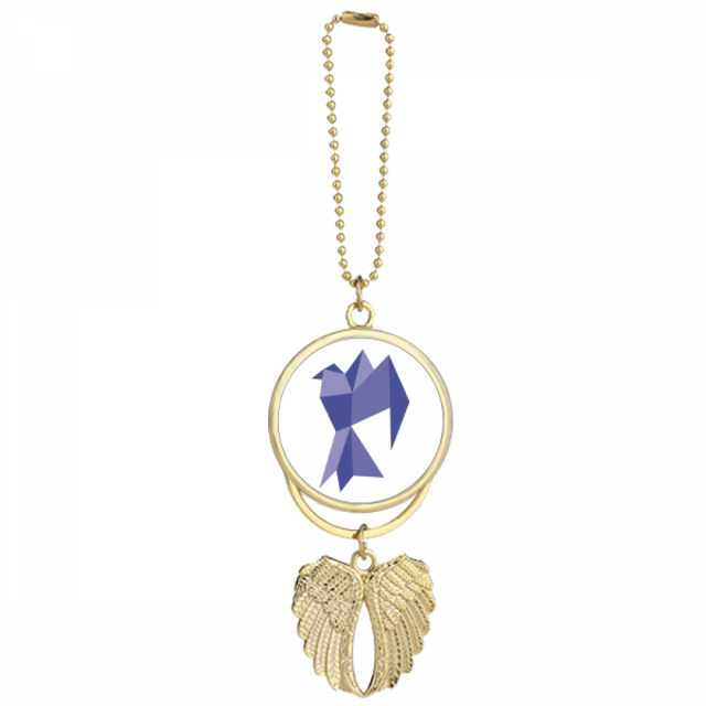 Porte-clés de Voiture Motif Origa Pigeon Violet Pendentif Aile Angel