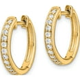 thumbnail image 2 of 14K Yellow Gold Diamond Hinged Hoop Earrings (Width 11) (Length 12) - Jbsp, 2 of 5