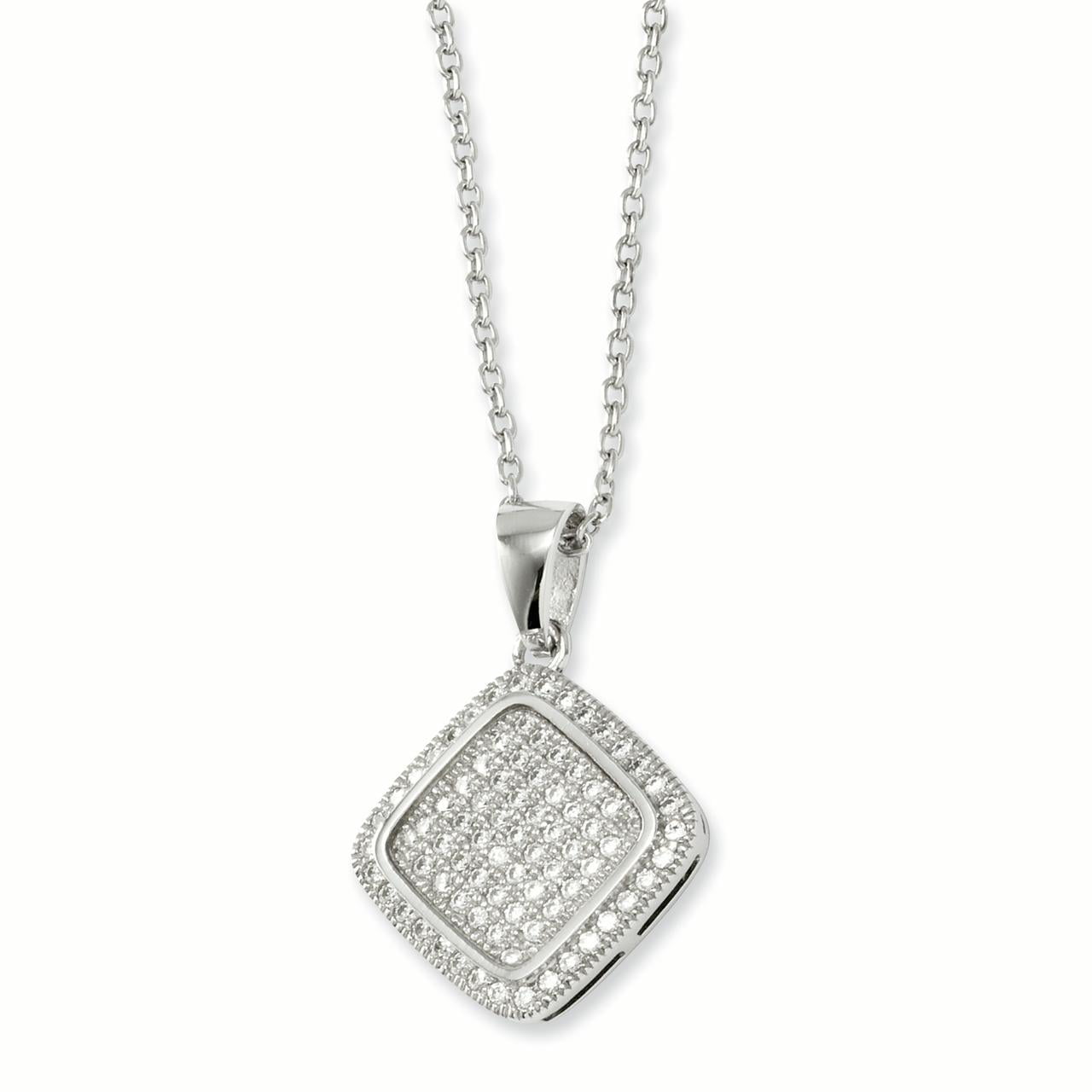 Sterling Silver & Cz Necklace by Brilliant Embers Best Quality Free Gift Box