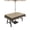 Black Brown, variant on Gray Geometric Outdoor Tablecloth with Umbrella Hole, White Greek Key Design Burlap Modern Art Waterproof Outdoor Table Cover, Patio Tablecloths for Party Picnic Camping, Rectangle 52"x70"