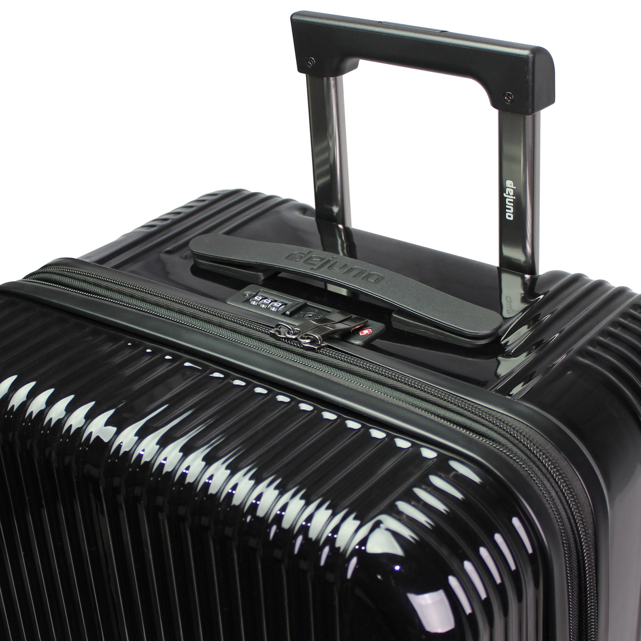 CalBags Dejuno Colossus 26-Inch Polycarbonate Lightweight Hardside Expandable Spinner Luggage with TSA Lock and Front Handle - Black