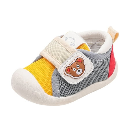 

kpoplk Toddler Girls Shoes Shoes Boy Girl Non Slip First Walkers 6 9 12 18 24 Months Toddler Sneaker Boys(Grey)