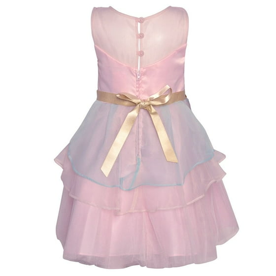 Rare Editions Rare Editions Little Girls Pink Flower Applique Tea