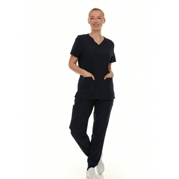 BenBen Scrub Sets for Women with Pocket Nursing Medical Uniforms Stretch