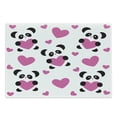 thumbnail image 1 of Love Cutting Board, Day of Love Pandas and Hearts Cartoon Cheerful Wildlife Fun Art, Decorative Tempered Glass Cutting and Serving Board, Large Size, Fuchsia Black White, by Ambesonne, 1 of 1