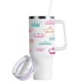 thumbnail image 2 of SKYSONIC 40 oz Princess Crown Tumbler With Lid And Straw Travel Coffee Mug Stainless Steel Insulated Thermal Tumblers Cup, 2 of 7