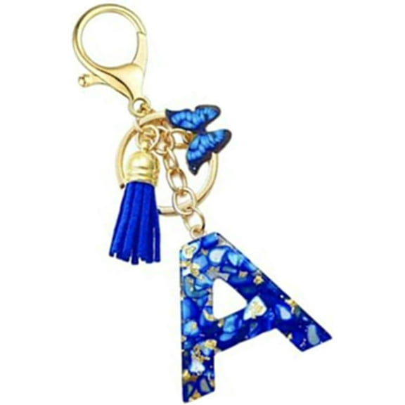 EONQY Alphabet Initial Letter Keychain, Resin Cute Keychains with Tassel Letter Pendant Charm for Women Key Purse Handbag Backpack Bag Accessories