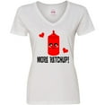 thumbnail image 3 of Inktastic Ketchup Lover Funny Women's V-Neck T-Shirt, 3 of 5