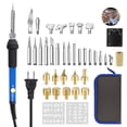thumbnail image 1 of Kit Soldador Eléctrico 60W Con Temperatura Ajustable 34 Bits De Soldadura Juego De Herramientas De Pirograbado Para Carpintería Grabado Tallado Quemado 39Pcs Eigraketly TO005474-03, 1 of 6