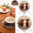 thumbnail image 3 of Coolnut Highland Cow Round Woven Potholders Set Trivets for Hot Dishe Heat Resistant Non-Slip Trivets for Cooking and Baking Kitchen Home Decor, 3 of 7