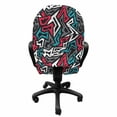 thumbnail image 3 of Grunge Office Chair Slipcover, Abstract Shapes in Graffiti Art Style Underground Hip Hop Culture Funky Street Wall, Stretch Decorative Fabric Cover, Standard Size, Dimgrey Coral, by Ambesonne, 3 of 5