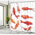 thumbnail image 5 of Ambesonne Fish Shower Curtain, Koi Shoal Chinese Animal, 69"Wx84"L, Orange White, 5 of 5