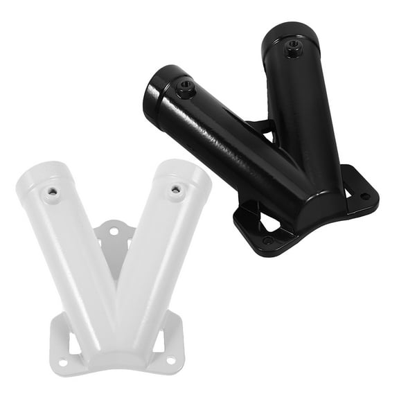 TABLZONE Durable Aluminum Flagpole Bracket V-Shape Wall Mount for Balcony and Porch 2Sets