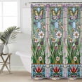 thumbnail image 2 of Extra Long Shower Curtain 72x96 Inch, Colorful Botanical Shower Curtain Waterproof Bathroom Decor Spring Floral Vintage Butterfly Fabric Bath Curtain Set Accessories with Hooks, 2 of 6