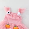 thumbnail image 5 of WIBACKER Toddler Baby Girl Halloween Princess Dress Ruffle Sleeveless Summer Tutu Dresses Tiered Ruffle with 3D Pumpkin Tulle Sundress 1-6Y, 5 of 10