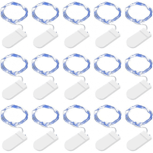 Led String Lights 15 Pack, 2m 20 Led Fairy Lights Battery Operated, Copper Wire Light (blue)