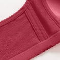 thumbnail image 7 of LYEAA Front Closure Bras for Women Plus Size Soft No Wire Push up Everyday Bras Wireless Support Solid Lightly Lined Lift Sleep Bras Comfortable Wirefree Breathable Shaping Daily Bralette Red 2XL, 7 of 7