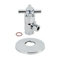thumbnail image 2 of Kingston Brass CD43307DXK 1/2" FIP x 3/8" O.D. Anti-Seize Deluxe Quarter-Turn Ceramic Hardisc Cartridge Angle Stop with Flange, Brushed Brass, 2 of 6