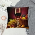 thumbnail image 2 of Pratyus Wine Fruit Still-Life Modern Farmhouse Rustic Decorative Pillow Covers 1PC, Short Plush, Breathable, Fade Resistant, Square Design, Zipper Closure 24x24in, 2 of 5