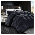 thumbnail image 2 of Luxurious Oversized California King Goose Down Comforter, 108 X 98 inches, UNIQUE Black Pinch Pleat, 600 Thread Count, 100% Egyptian Cotton Cover, 80 Oz Fill Weight, 750 Fill Power, 2 of 7
