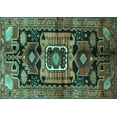 thumbnail image 1 of Ahgly Company Indoor Rectangle Persian Turquoise Blue Traditional Area Rugs, 7' x 9', 1 of 4