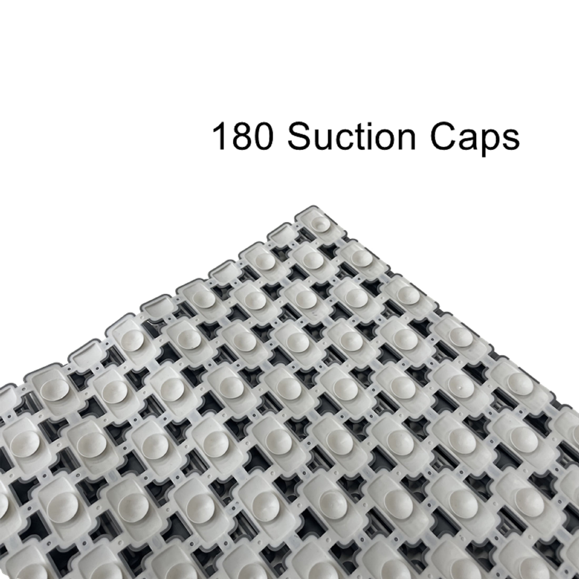 Mainstays 28.34" x 15.35 ", PP+TPE, Non-Slip Tile Bath Mat for Shower with Strong Suction Cups, Grey