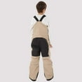 thumbnail image 3 of Letdown Kids Snow Bibs - Girls Boys Snow Pants Ski Bib Overall Waterproof_Windproof Warm for Toddler Little Big Kid Unisex Ski Pants (#02-Khaki,11-12 Years), 3 of 7