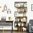 thumbnail image 4 of Gymax 2 PCS 6 Tier S-Shaped Bookshelf Storage Display Bookcase Z-Shelf Coffee, 4 of 10