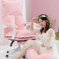 thumbnail image 3 of Fashion New Product Pink Lace Computer Chair Girl Bedroom Game Chair Office Home Study Chair Soft PU Sofa Game Chair Promotion My Lux Decor Round, 3 of 14