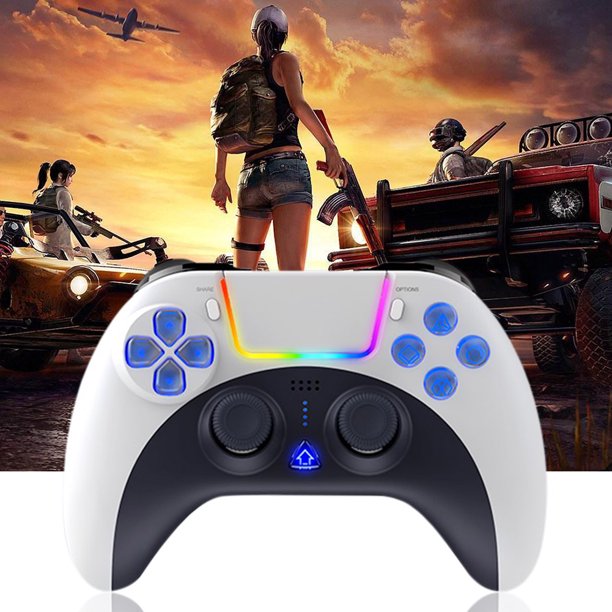 Control Controlador inalámbrico de juegos Gamepad compatible con Bluetooth para PS3 (Blanco)