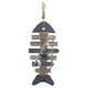 thumbnail image 1 of Decoración de pared con forma de pez de madera, placa rústica náutica con diseño de espina de pescado, decoración para el hogar con temática playera, escultura de Espina de pescado grande, 1 of 8