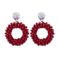 thumbnail image 4 of Minnieouse Pendientes colgantes duraderos de estilo vintage para mujer, tejidos exquisitos, ligeros, exquisitos pendientes tejidos, color rojo rojo 10Conjunto, 4 of 6