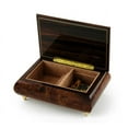 thumbnail image 2 of Remarkable 30 Note Solid Burl-Elm Floral Theme Wood Inlay Musical Jewelry Box - Moon River, 2 of 2